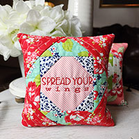 ITH Embroidery Mini Pillow Spread Your Wings